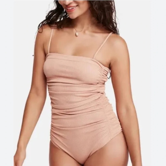 Free‎ People On Your Side Bodysuit Camel Small NWT - Picture 2 of 7